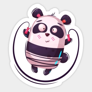 Cute Panda Exercising Sticker